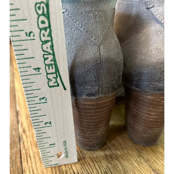 TOMS Lunata Lace up Bootie Tan Burnished Suede Sz 8 Block Heel
Neutral - Picture 5 of 7